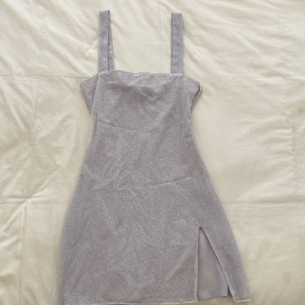 Sparkly Mini Dress with Slit